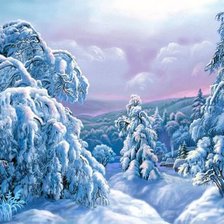 Схема вышивки «Зима в лесу»