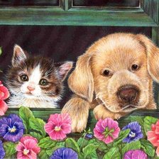 Схема вышивки «друзья»