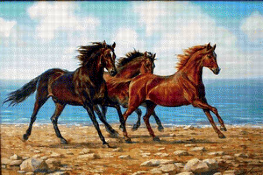 Ветер в гривах - лошади, животные - предпросмотр