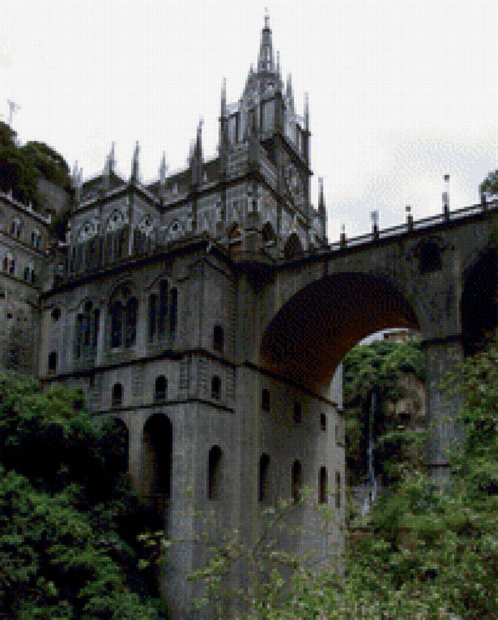 Церковь в Колумбии - строение, церковь, пейзаж - предпросмотр