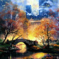 Схема вышивки «Ночной город»