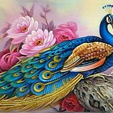 Схема вышивки «павлины»