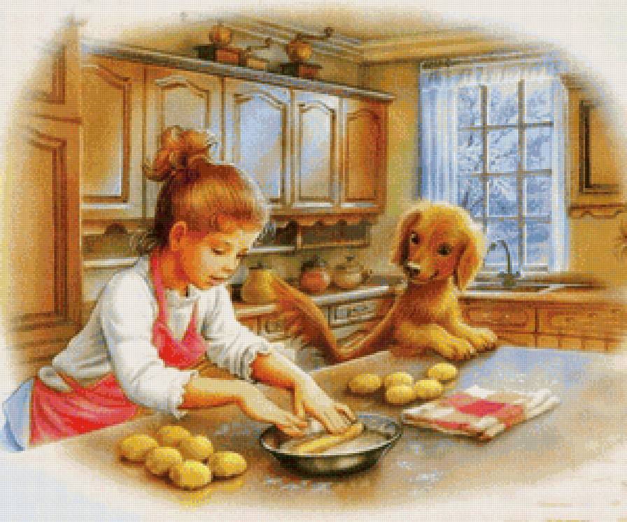 Девочка и пес - дети, девочка, собака - предпросмотр