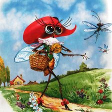 Схема вышивки «муха денежку нашла...»