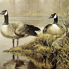 Схема вышивки «Гуси»