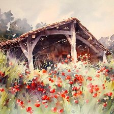 Схема вышивки «Акварель маки»