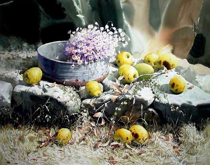 Натюрморт акварель - акварель, натюрморт, картина - оригинал