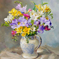 Схема вышивки «Фрезии Анны Коттеррил»