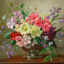 Схема вышивки «Букет в вазе»