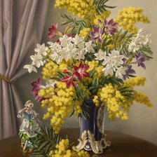 Схема вышивки «Мимоза и статуэтка»