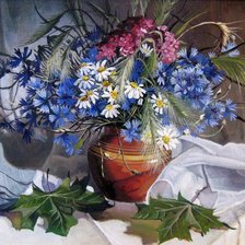 Схема вышивки «Букет с васильками»