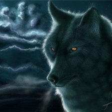 Схема вышивки «волк»