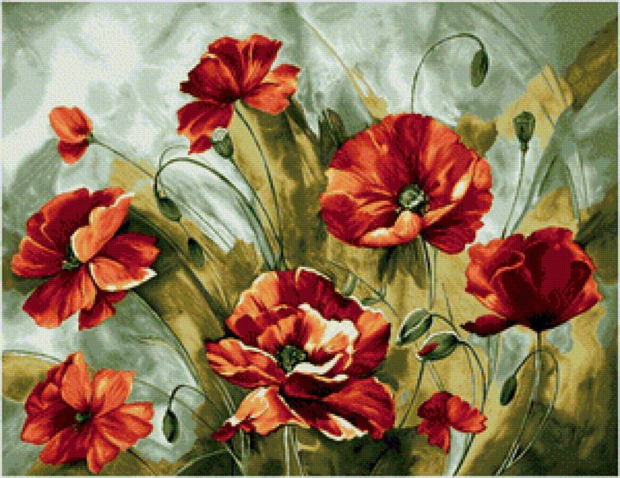 маки - акварель - предпросмотр