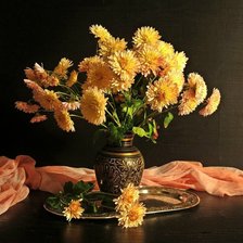 Схема вышивки «Желтая хризантема»