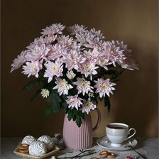 Схема вышивки «розовая хризантема»