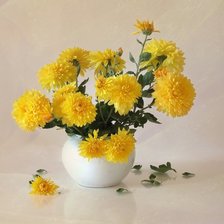 Схема вышивки «Желтая хризантема»