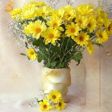 Схема вышивки «Желтая хризантема»