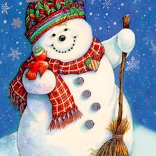 Схема вышивки «Добрячок-снеговичок»