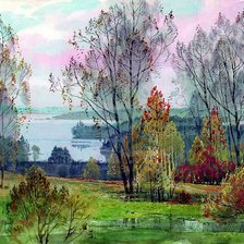 Схема вышивки «пейзаж»