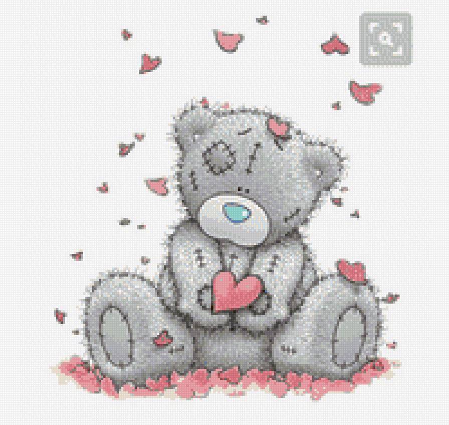 Мишка - сердечки - мишка тедди - предпросмотр