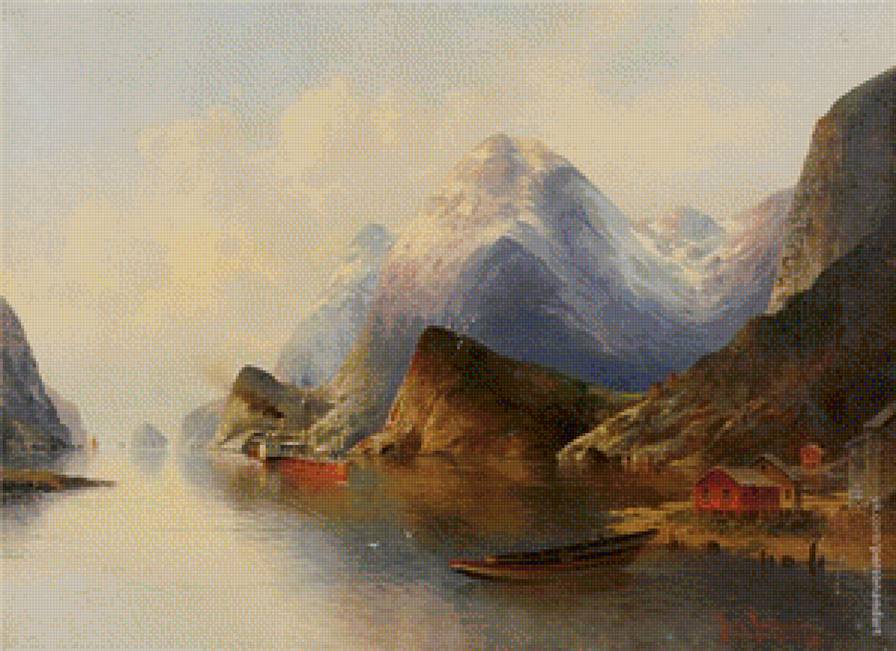 Пейзаж - пейзаж, вода, дом, цветы - предпросмотр