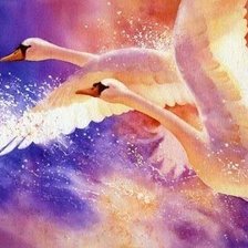 Схема вышивки «лебеди»