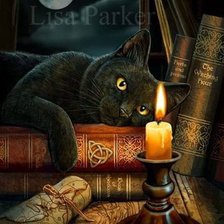 Схема вышивки «черный кот»