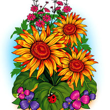Схема вышивки «Подсолнухи»