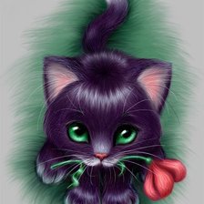 Схема вышивки «киска»