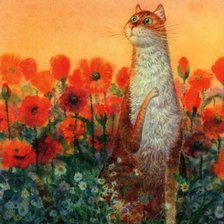 Схема вышивки «Кот и Ангел»