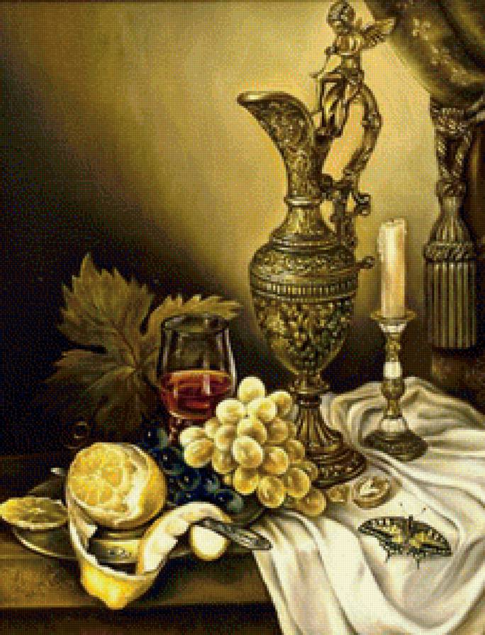 Натюрморт с кувшином - фрукты, кувшин, натюрморт - предпросмотр