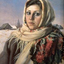 Схема вышивки «русская красавица А.Шилов»