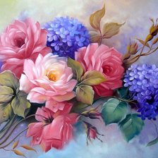 Схема вышивки «цветочный букет»