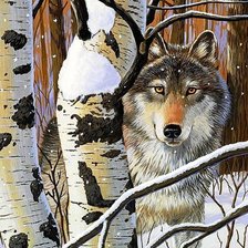 Схема вышивки «Волк»