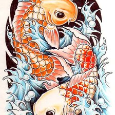 Схема вышивки «карп кои»