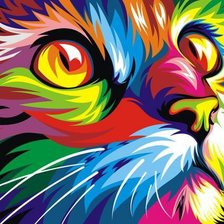 Схема вышивки «Радужный кот»