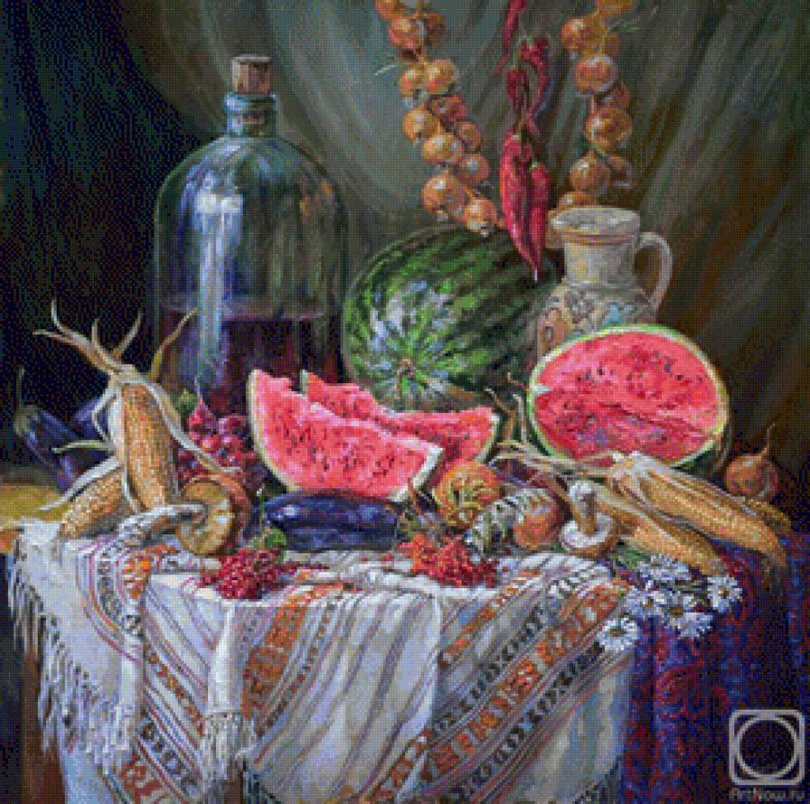Натюрморт с арбузом - предпросмотр