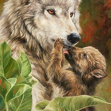 Схема вышивки «волки»