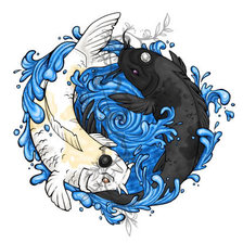 Схема вышивки «Карпы кои инь ян»