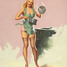 Схема вышивки «Домохозяйка 50-х»