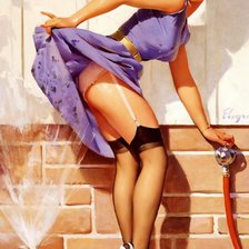 Схема вышивки «Домохозяйки 50-х»