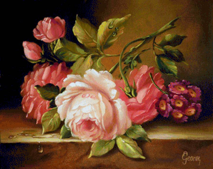 цветы - розы, цветы, цветочный натютморт. - предпросмотр