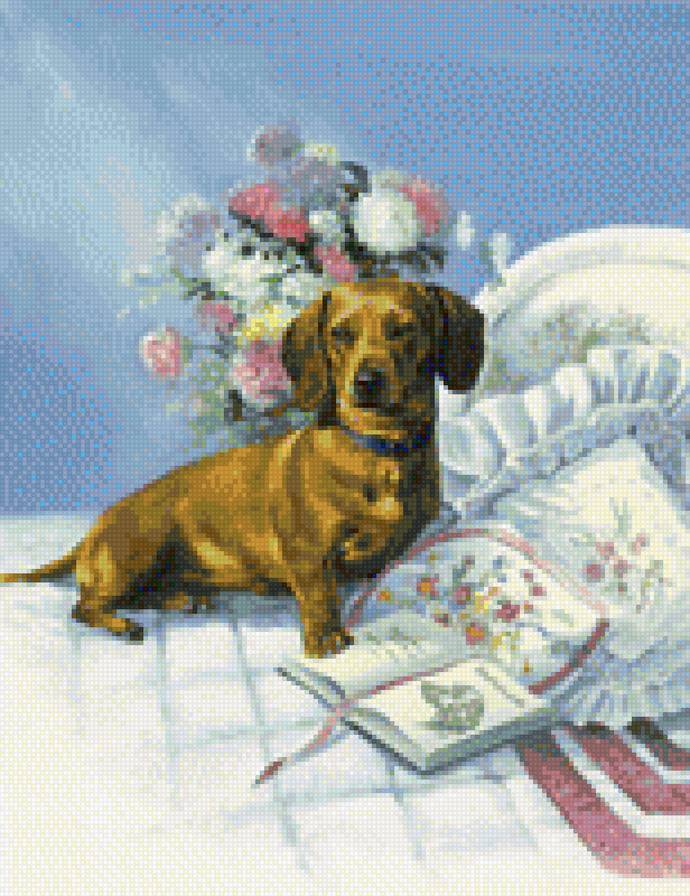 0243 - собака, природа, картина, животные, красота - предпросмотр