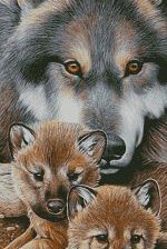 Схема вышивки «волки»