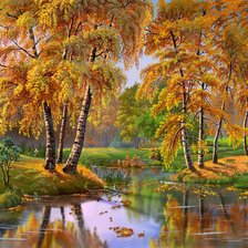 Схема вышивки «Осенний лес»