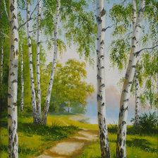 Схема вышивки «Березы»