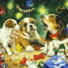 Схема вышивки «Концерт под елкой»