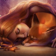 Схема вышивки «СОН С ЛИСОЙ»