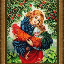 Схема вышивки «катюшаипетух»