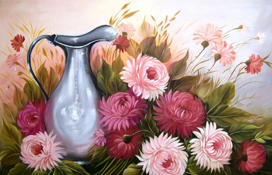 Букет - цветы, цветок, кувшин - оригинал